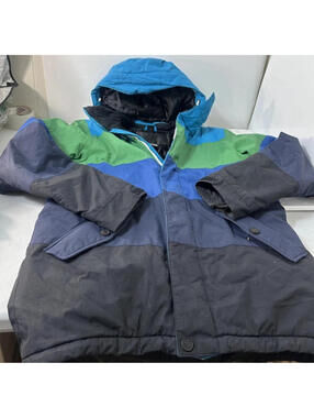 Burton Mens Dryride Ski Jacket Small Green Amparo Blue Snowboard Snow Insulated.